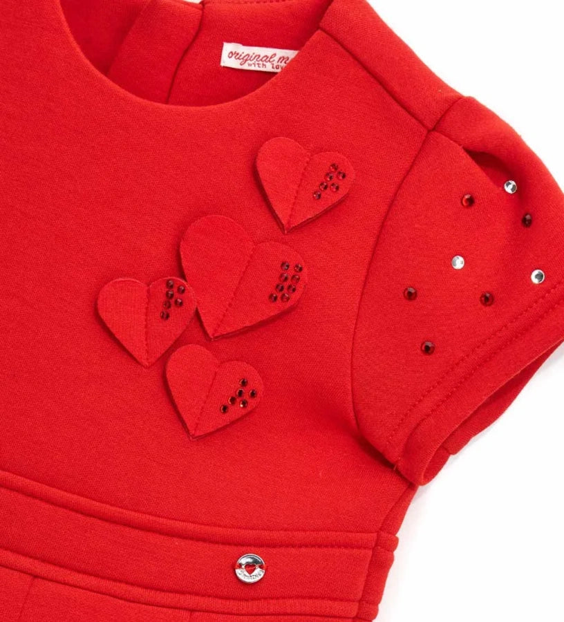 Natalizio Baby Girl Dress With Hearts