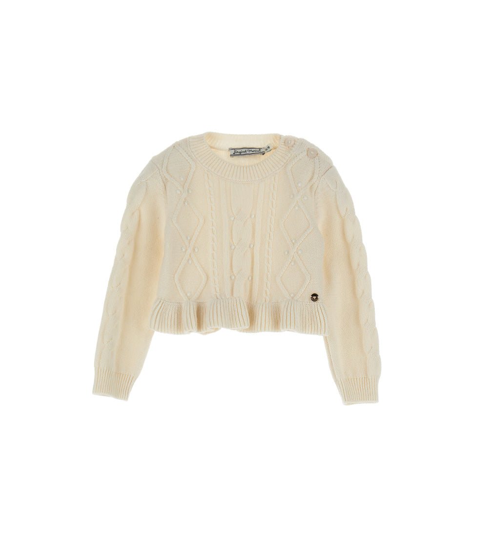 Nuance D'Hiver Baby Girl Pearled Pullover