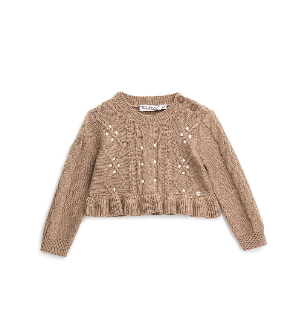 Nuance D'Hiver Baby Girl Pearled Pullover