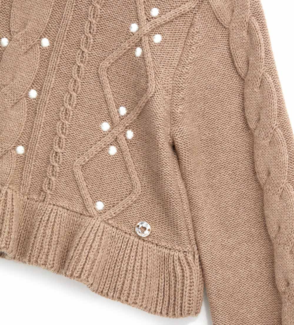 Nuance D'Hiver Baby Girl Pearled Pullover