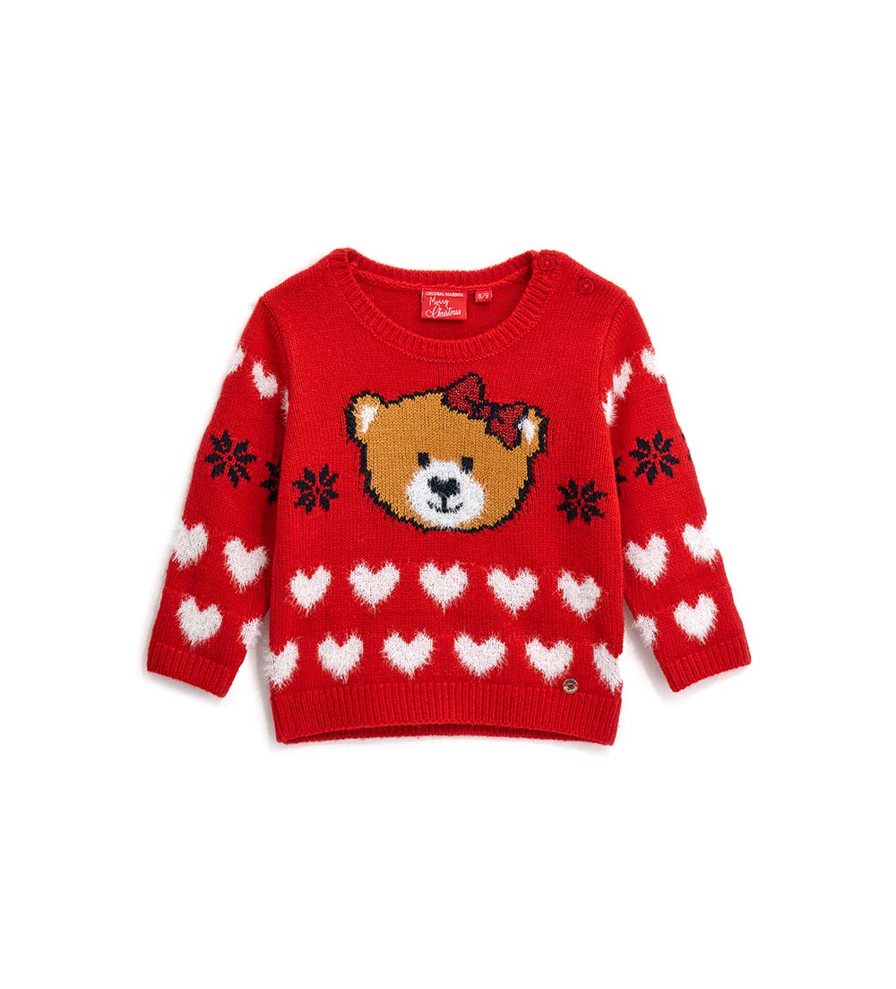 Christmas Capsule Baby Girl Mixed Yarn Pullover 2