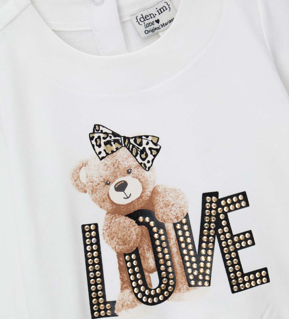 Capsule Denim Baby Girl Sweatshirt with Collar Shirts & Tops