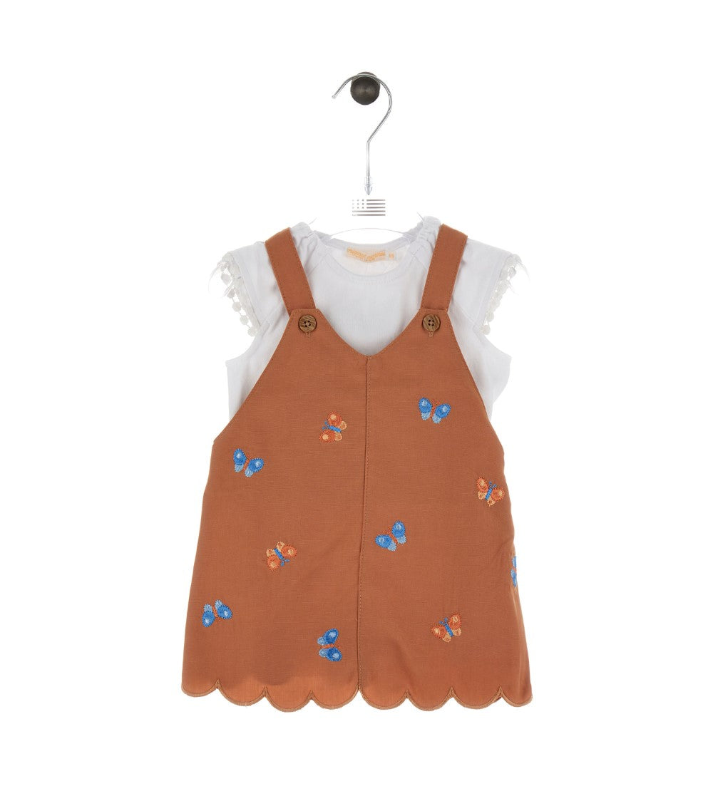 Tangerine Baby Girl Body And Overalls Set 1
