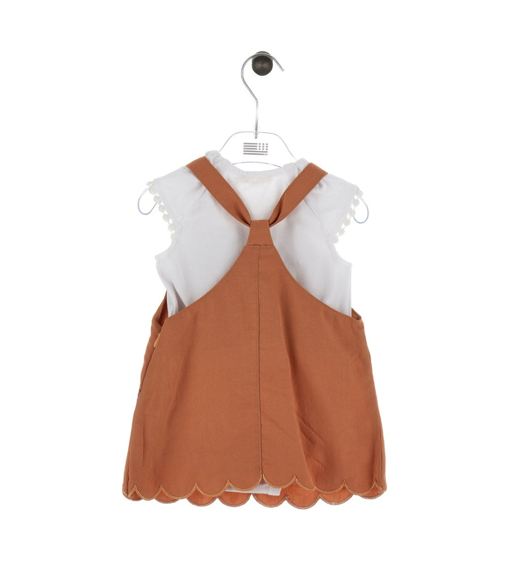 Tangerine Baby Girl Body And Overalls Set 1