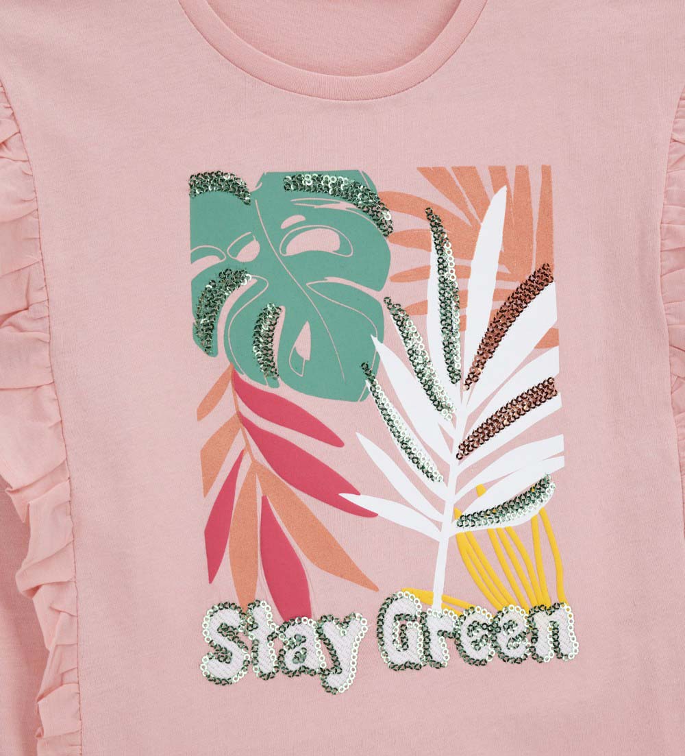 Arty Wild Girl T-Shirt With Ruffles
