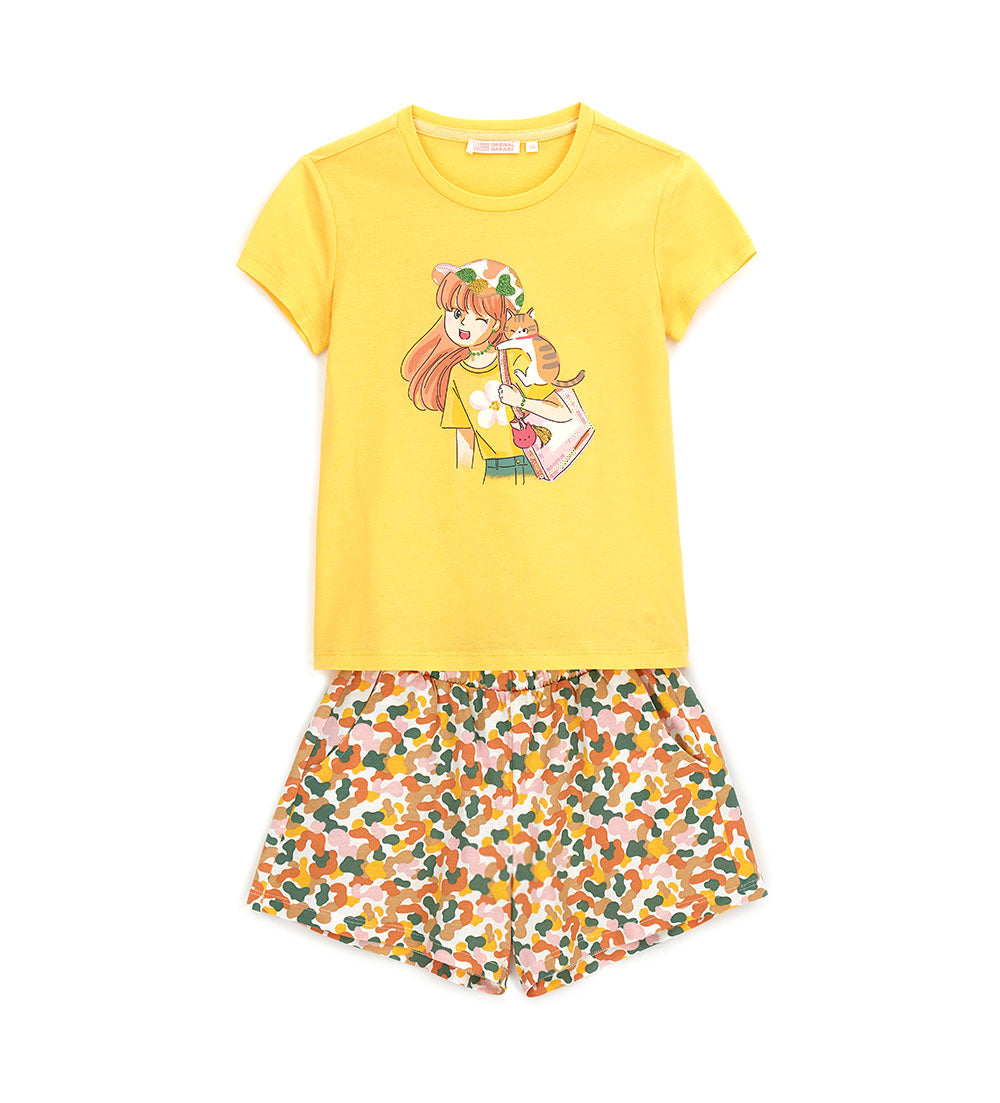 Arty Wild Girl T-Shirt And Shorts Set