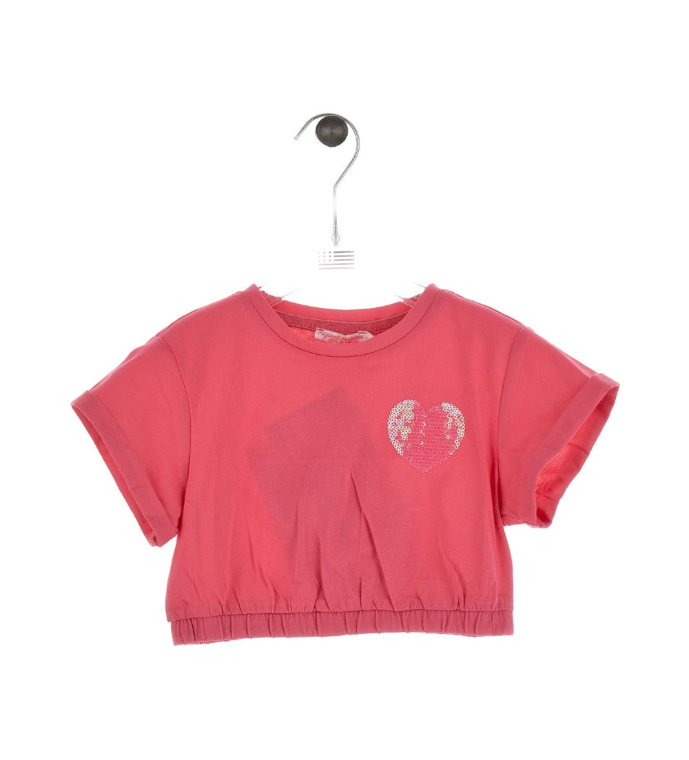 Active Girl T-Shirt With Fluorescent Heart