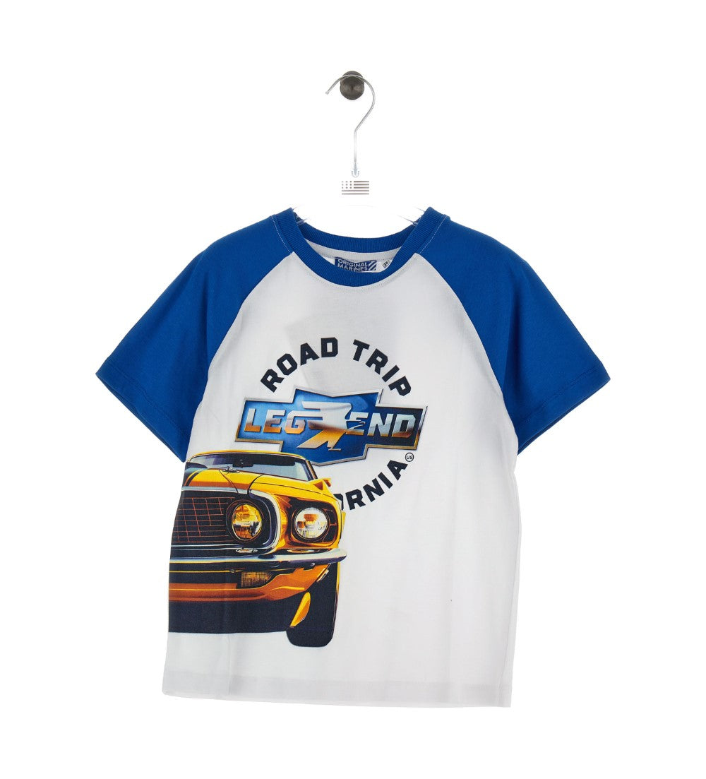 Denim Truker Teen Boy Raglan Sleeve T-Shirt