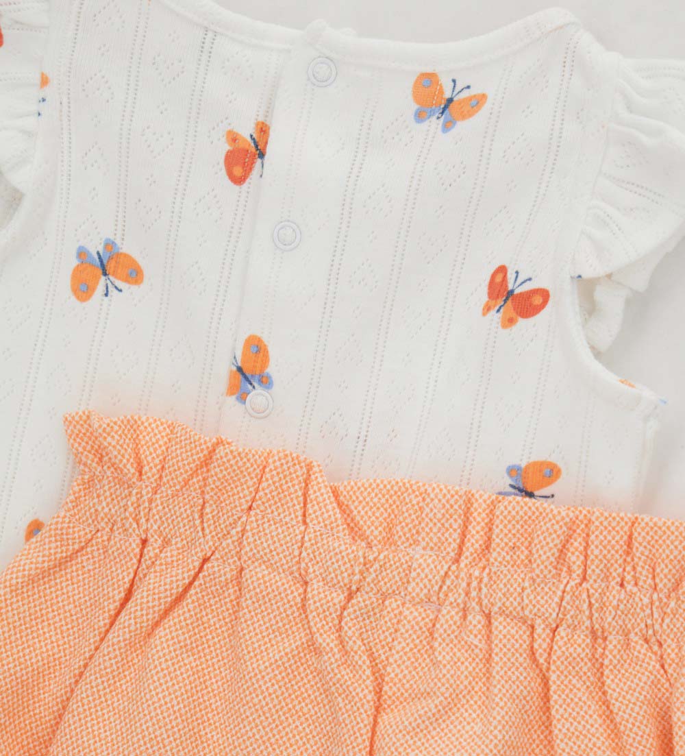 Tangerine New Born Girl T-Shirt And Pantyhose Set 1