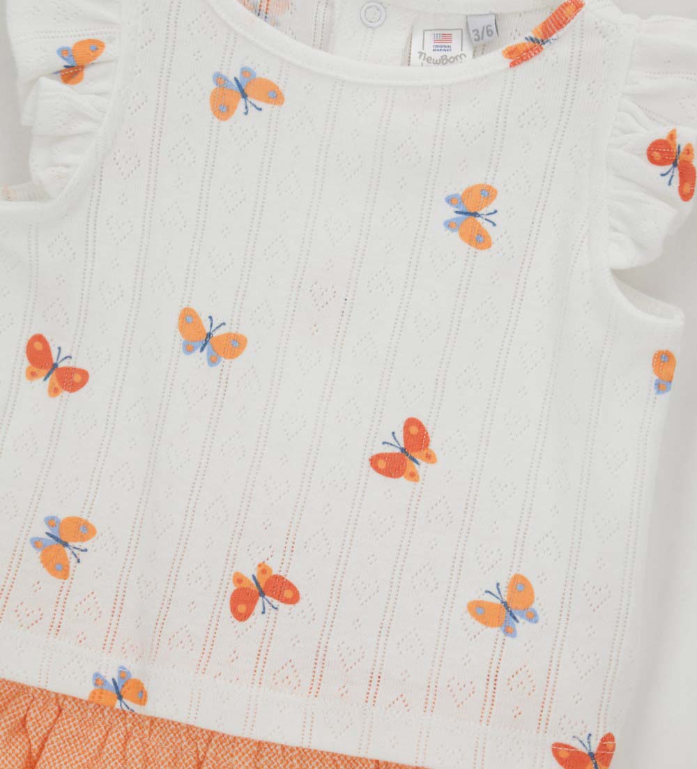 Tangerine New Born Girl T-Shirt And Pantyhose Set 1