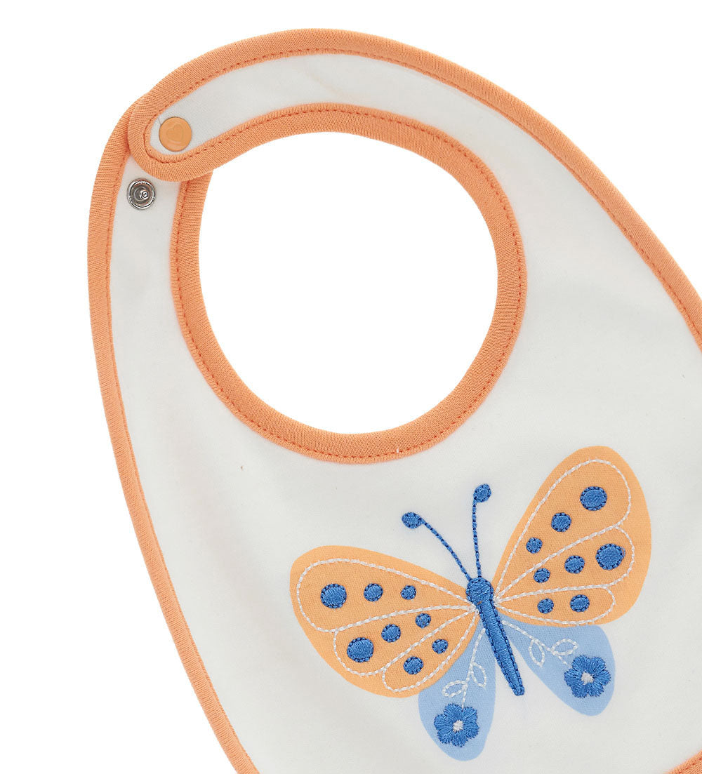 Tangerine New Born Girl Cotton Bib