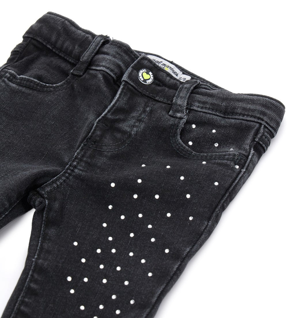 ULTRA OP Baby Girl Pants BELL-SHAPED JEANS WITH RHINESTONE