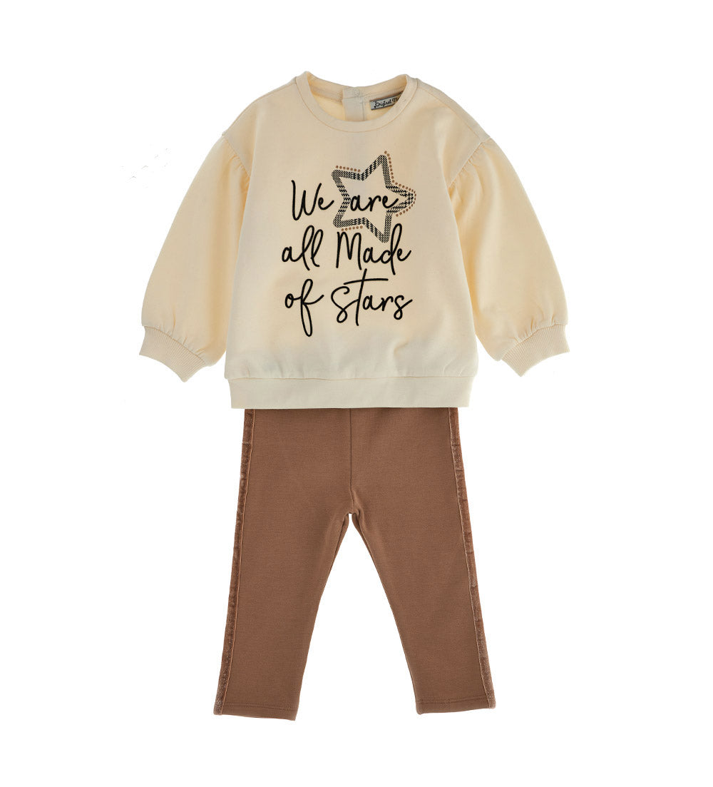 Nuance D'Hiver Baby Girl Set: Leggings And Sweatshirt