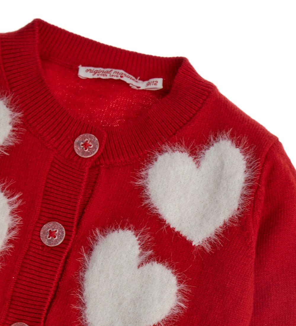 Natalizio Baby Girl Cardigan With Hearts