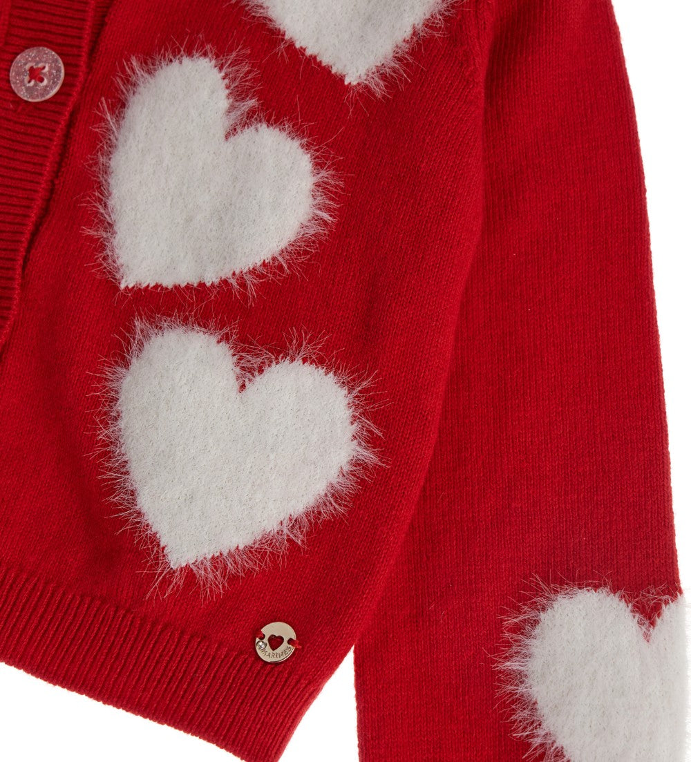 Natalizio Baby Girl Cardigan With Hearts