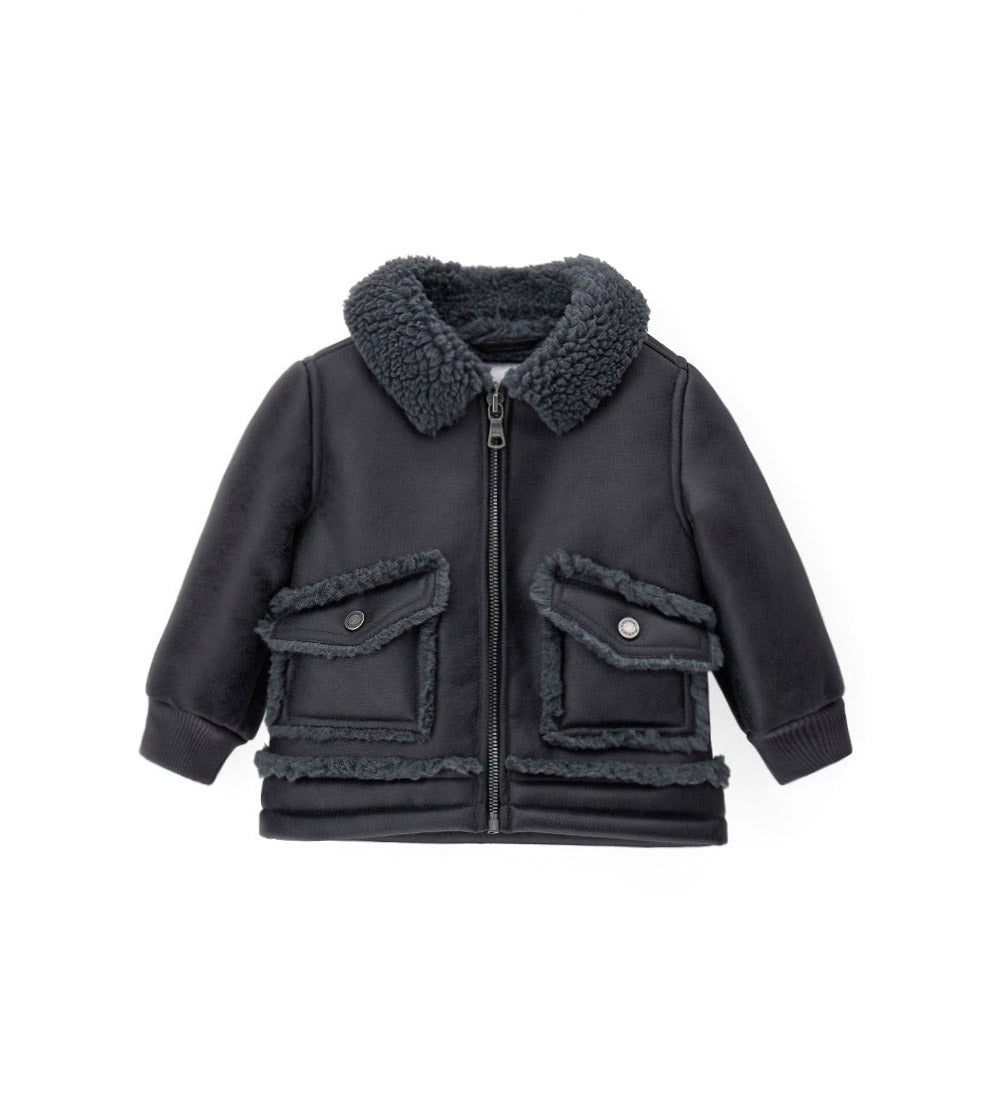 Jackets Baby Boy Jacket Leather Effect Coats & Jackets