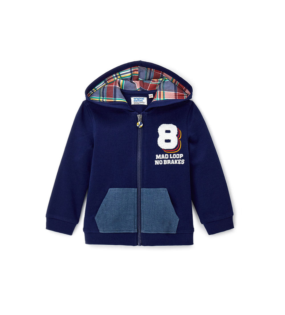 Capsule Denim Baby Boy Sweatshirt Open Hood Shirts & Tops