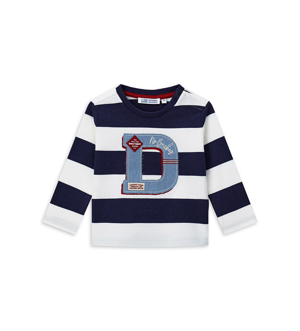 Back To School Baby Boy  Stripes T-Shirt ML Shirts & Tops   2