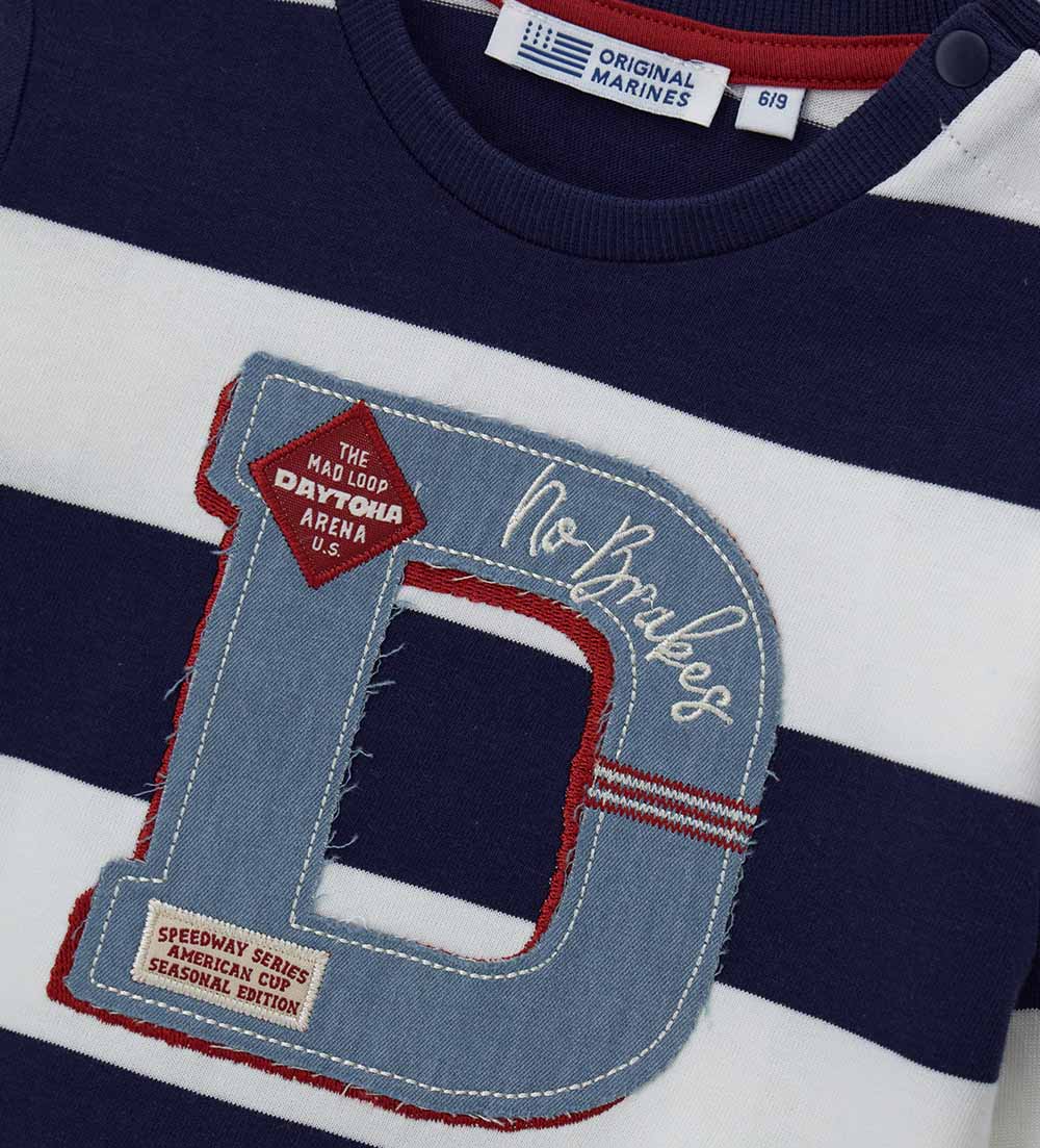 Back To School Baby Boy  Stripes T-Shirt ML Shirts & Tops   2