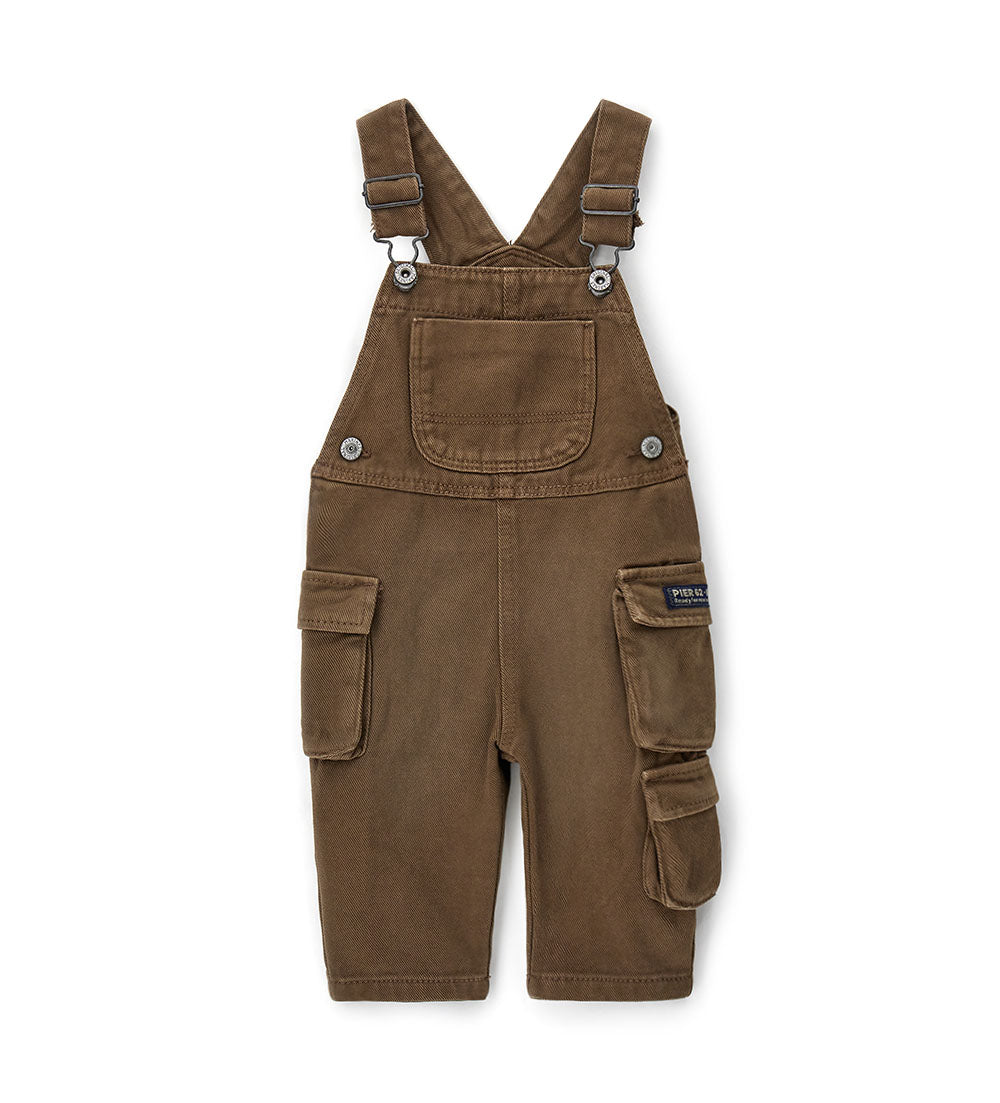 Natural Varsity Overall Twill Baby Boy