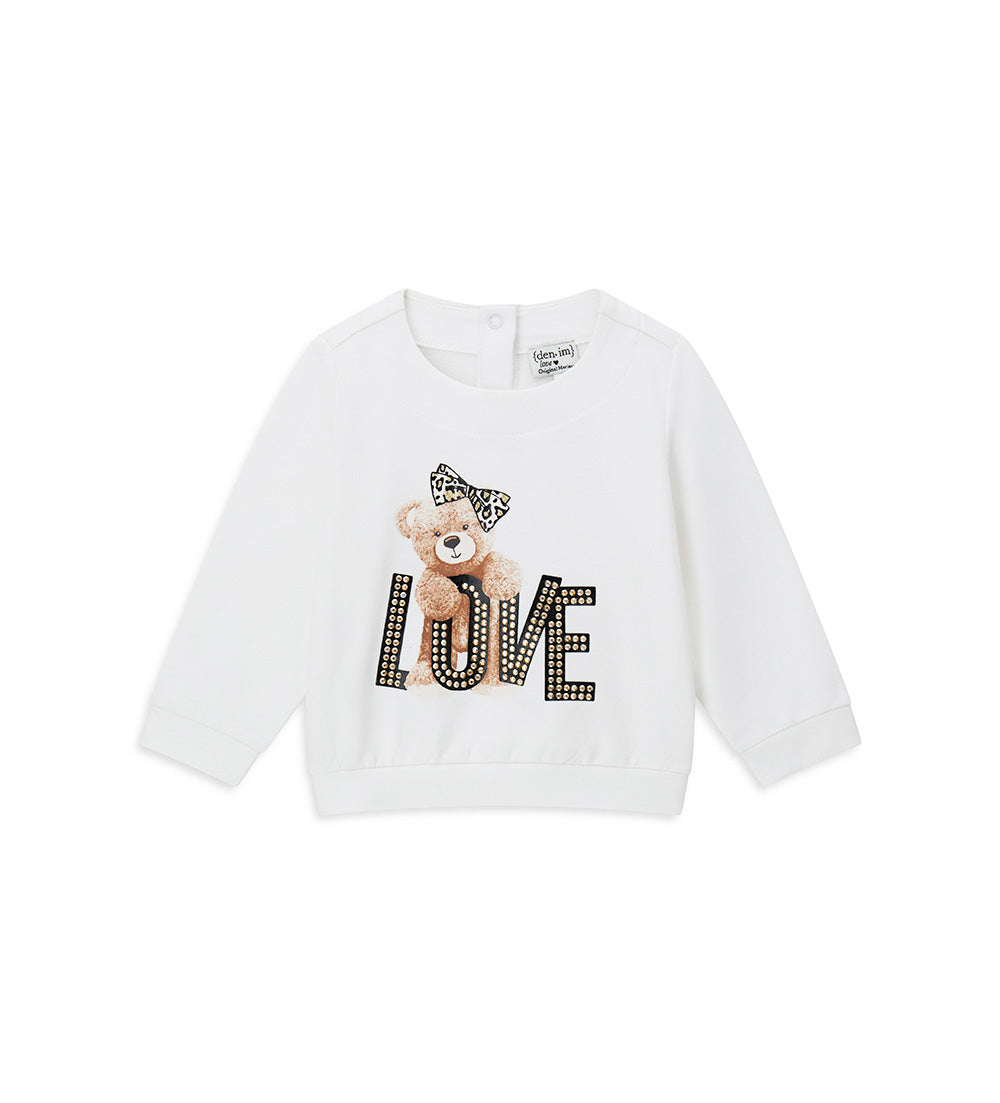 Capsule Denim Baby Girl Sweatshirt with Collar Shirts & Tops