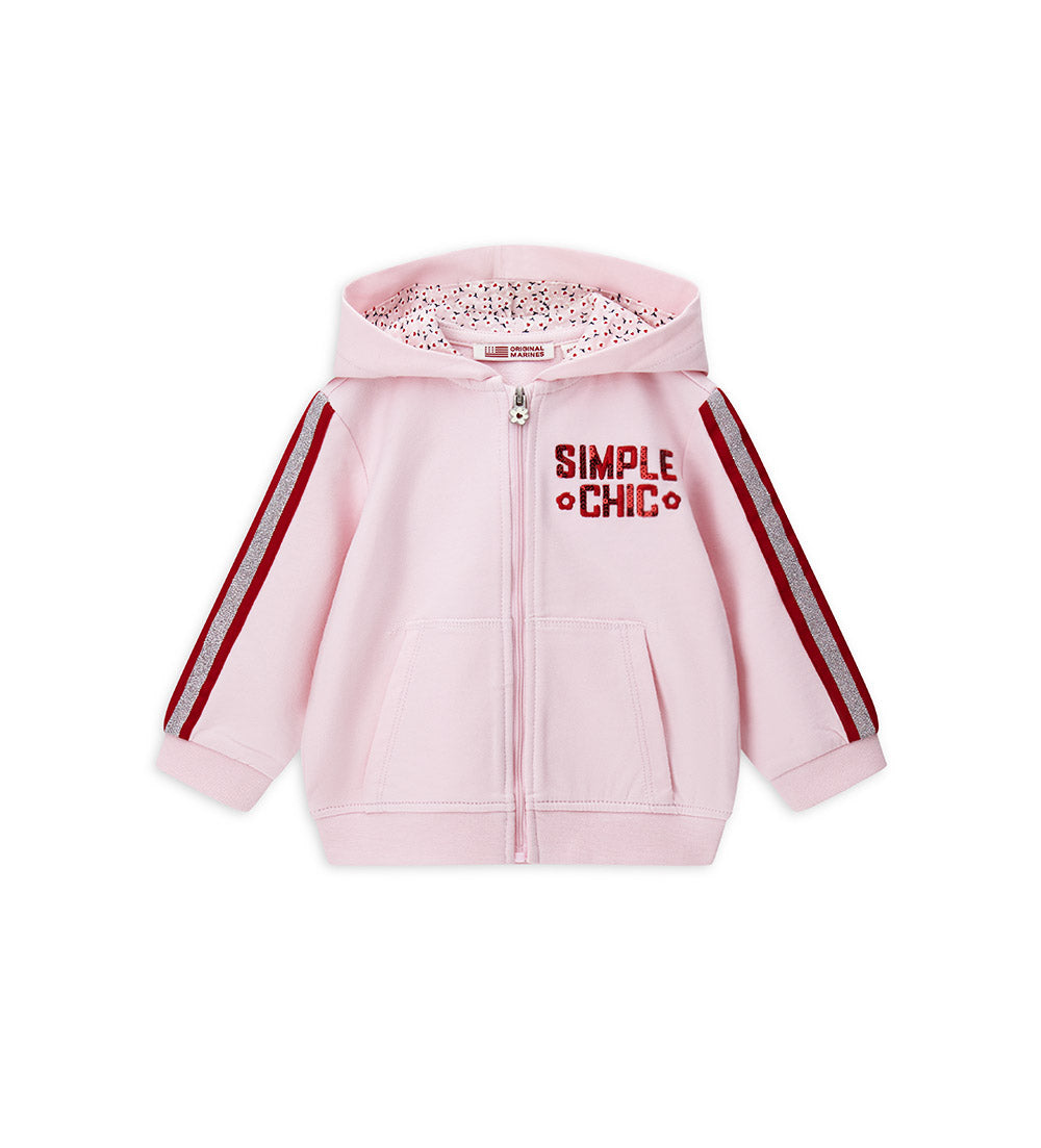 Back To School Baby Girl Sweatshirt Open Hood Shirts & Tops
