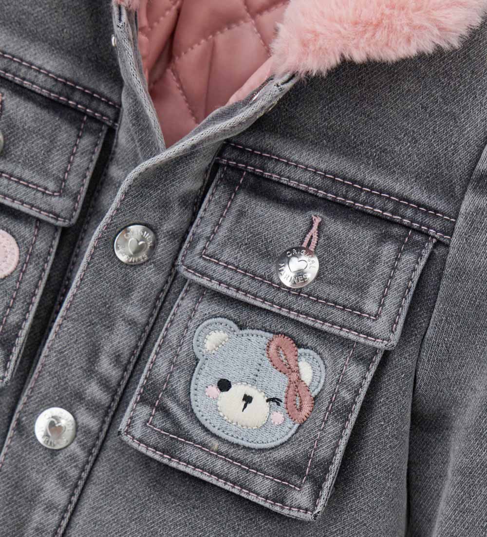 Teddy Baby Girl Jacket Denim  Coats & Jackets