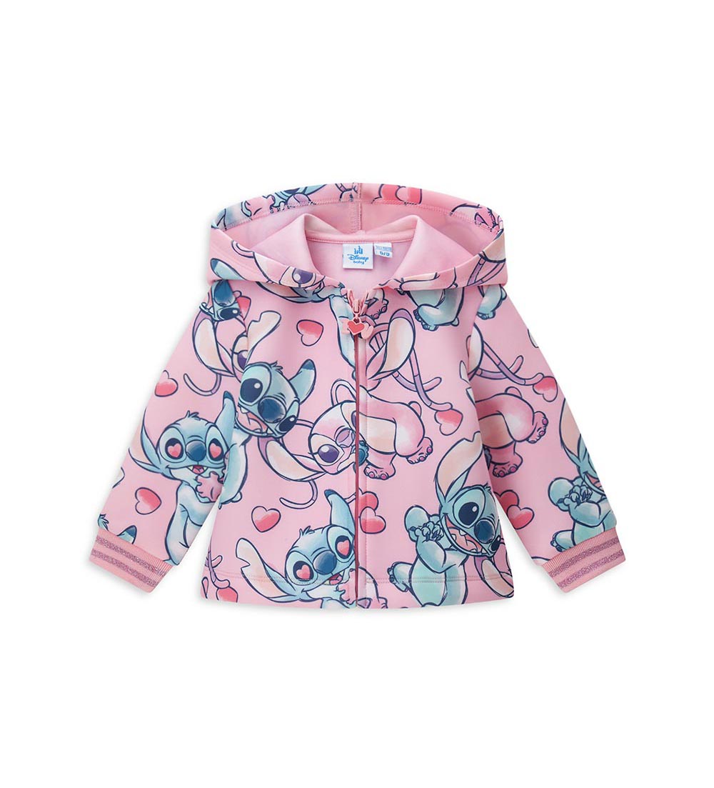 Back To School DISNEY STITCH Baby Girl Sweatshirt with Hood Closed Shirts & Tops