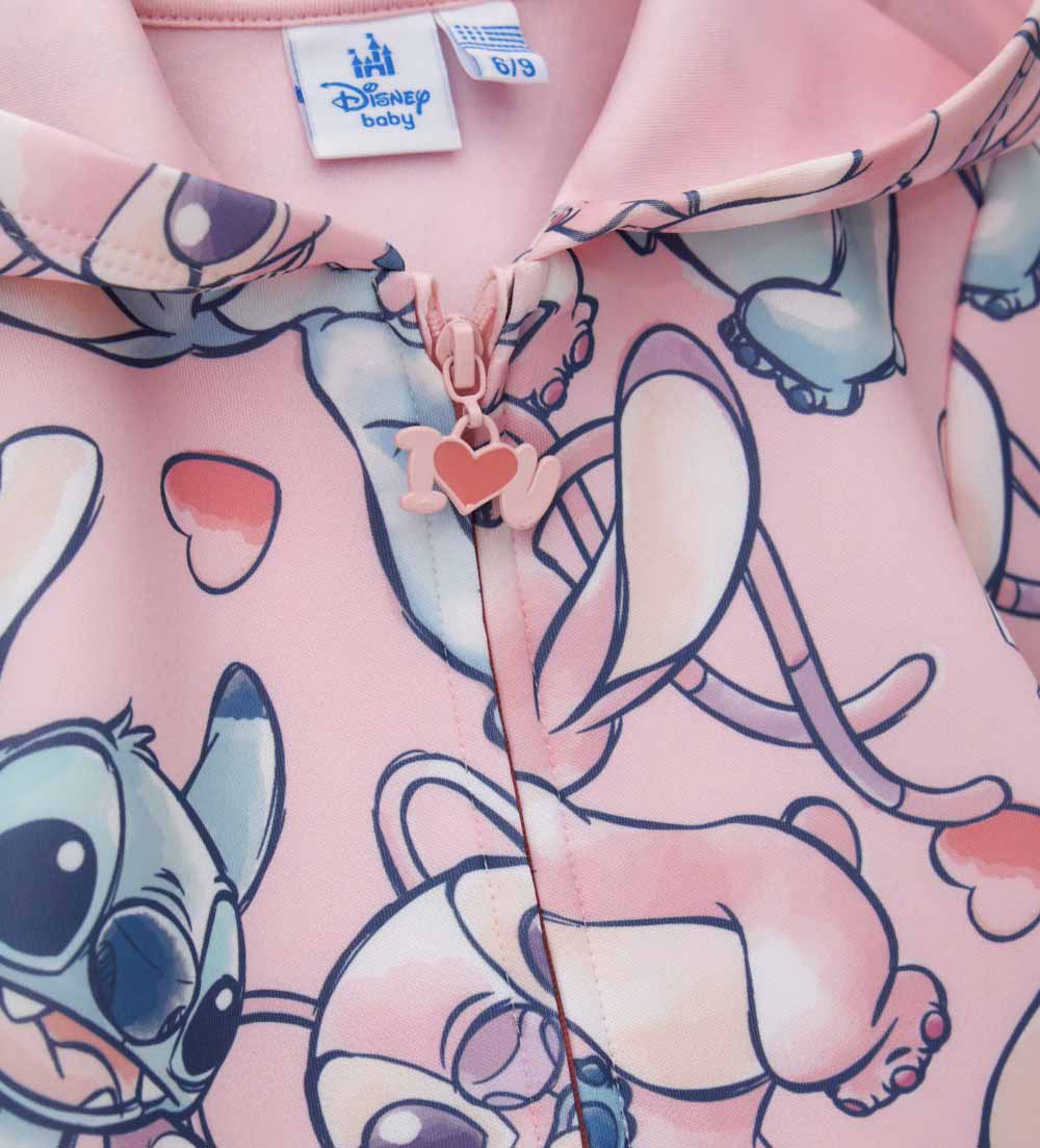 Back To School DISNEY STITCH Baby Girl Sweatshirt with Hood Closed Shirts & Tops