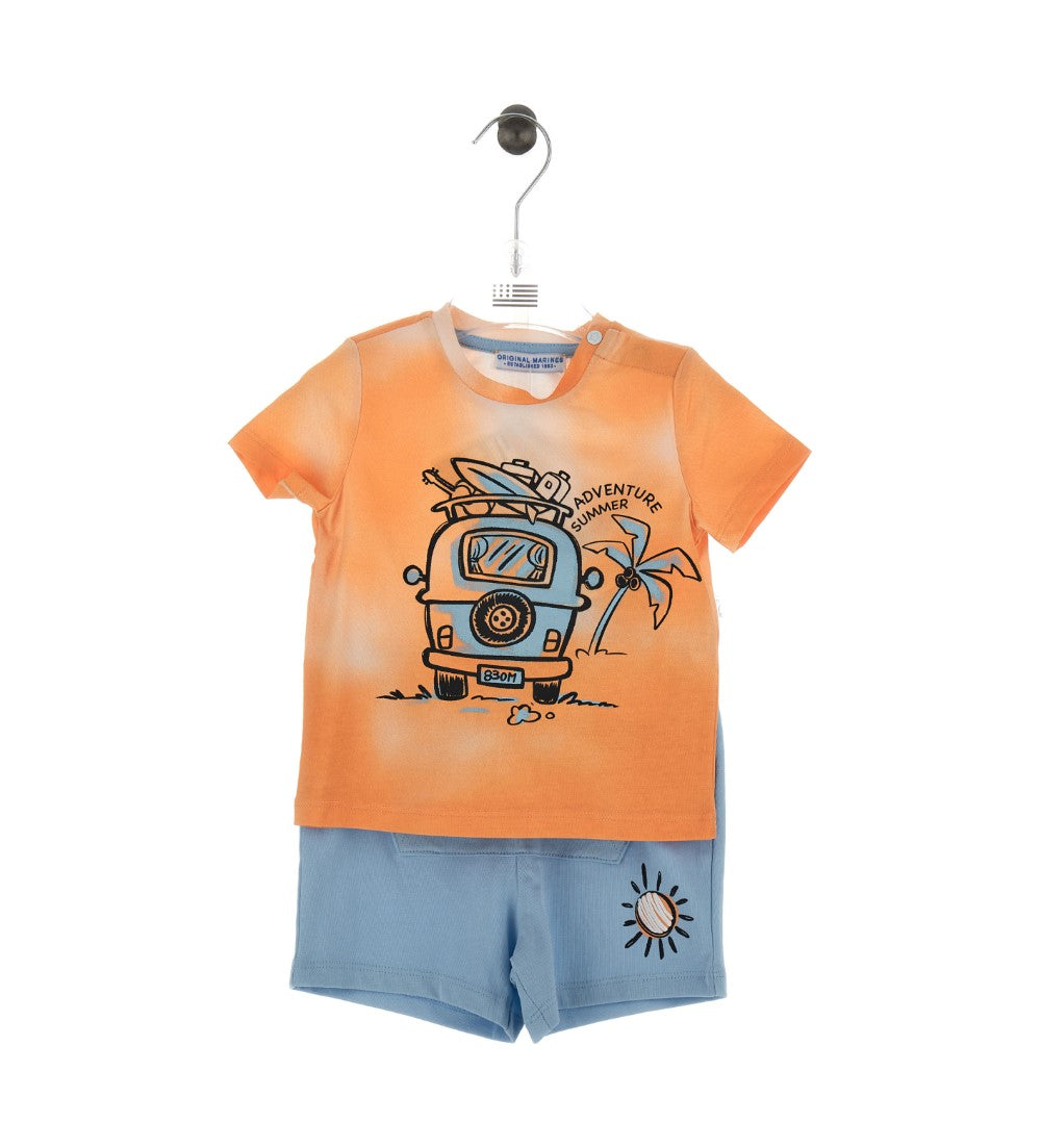 Tangerine Baby Boy T-Shirt And Bermuda Shorts Set 1