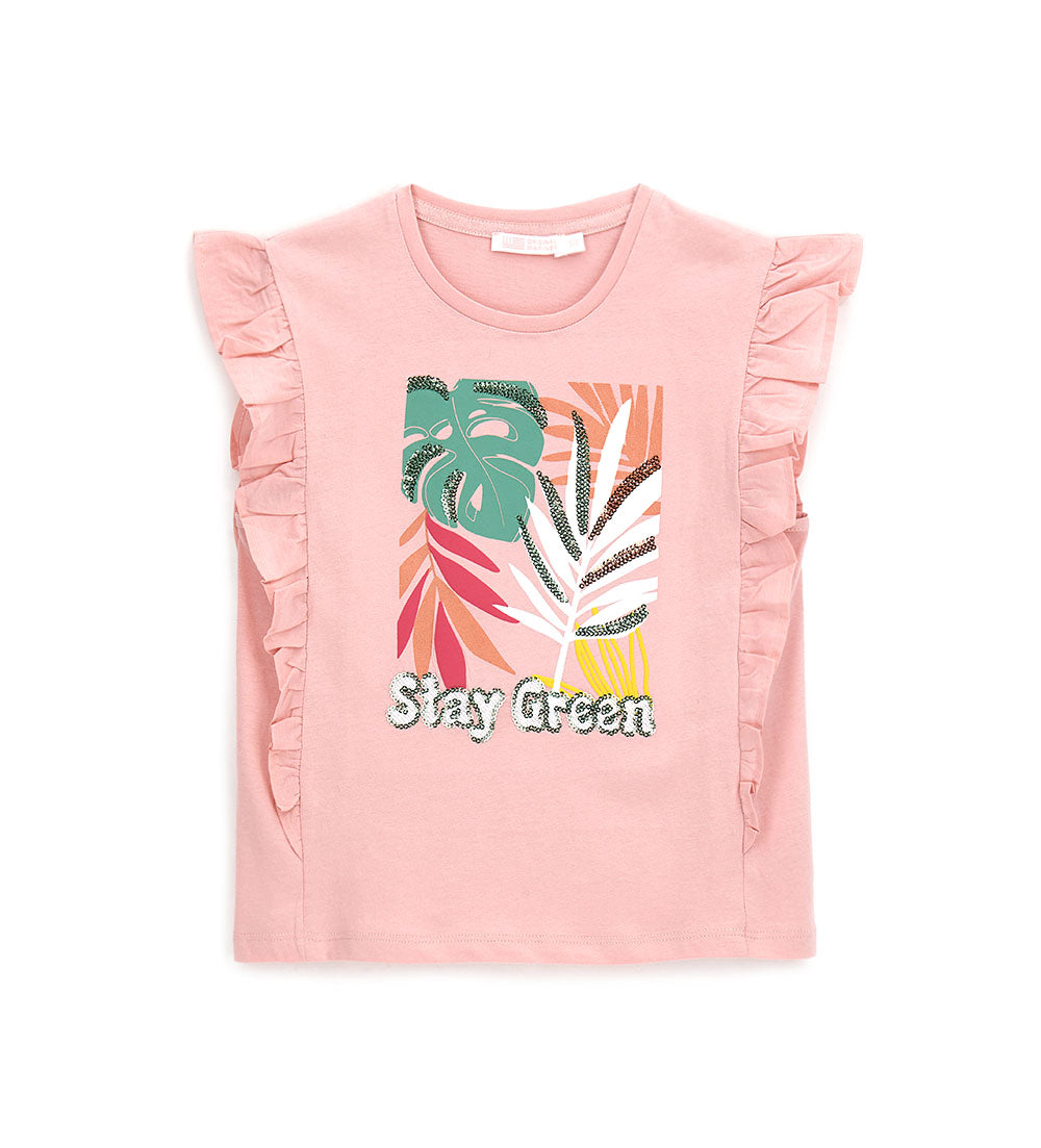 Arty Wild Girl T-Shirt With Ruffles