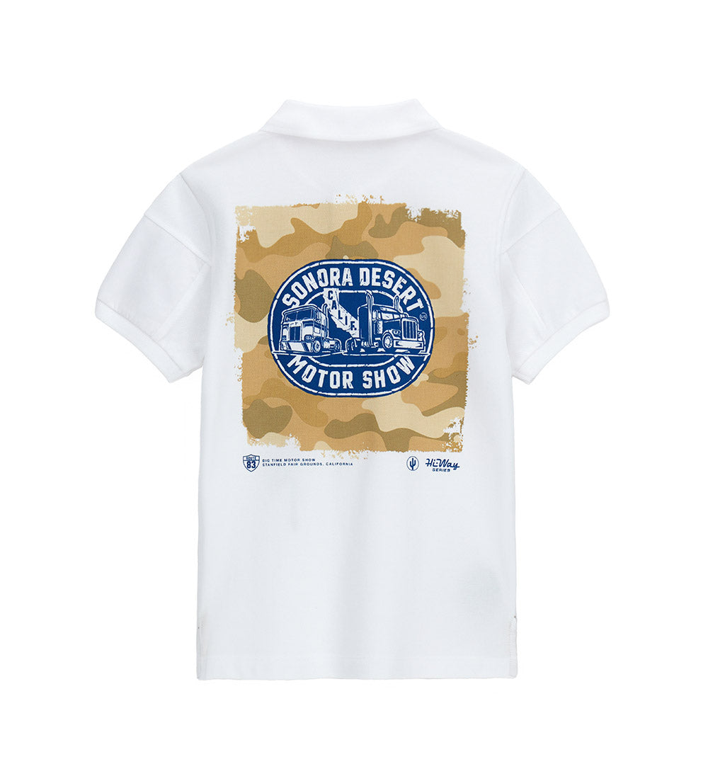Denim Truker Teen Boy Polo With Print