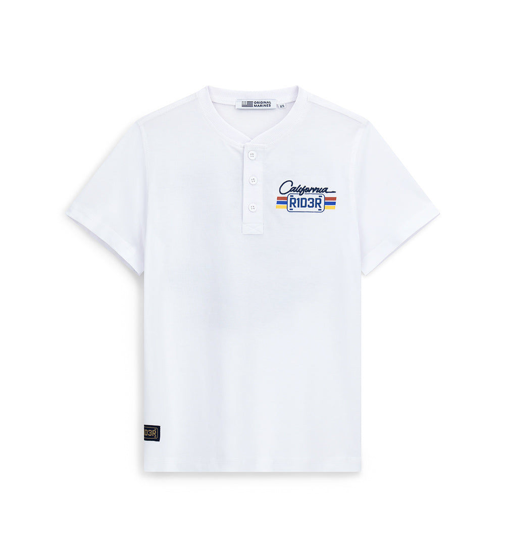 Denim Truker Teen Boy T-Shirt With Embroidery