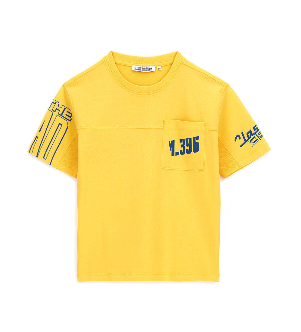 Denim Truker Teen Boy T-Shirt With Piquet Inserts