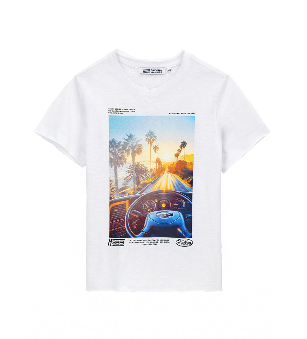 Denim Truker Teen Boy Raw Cut T-Shirt 1