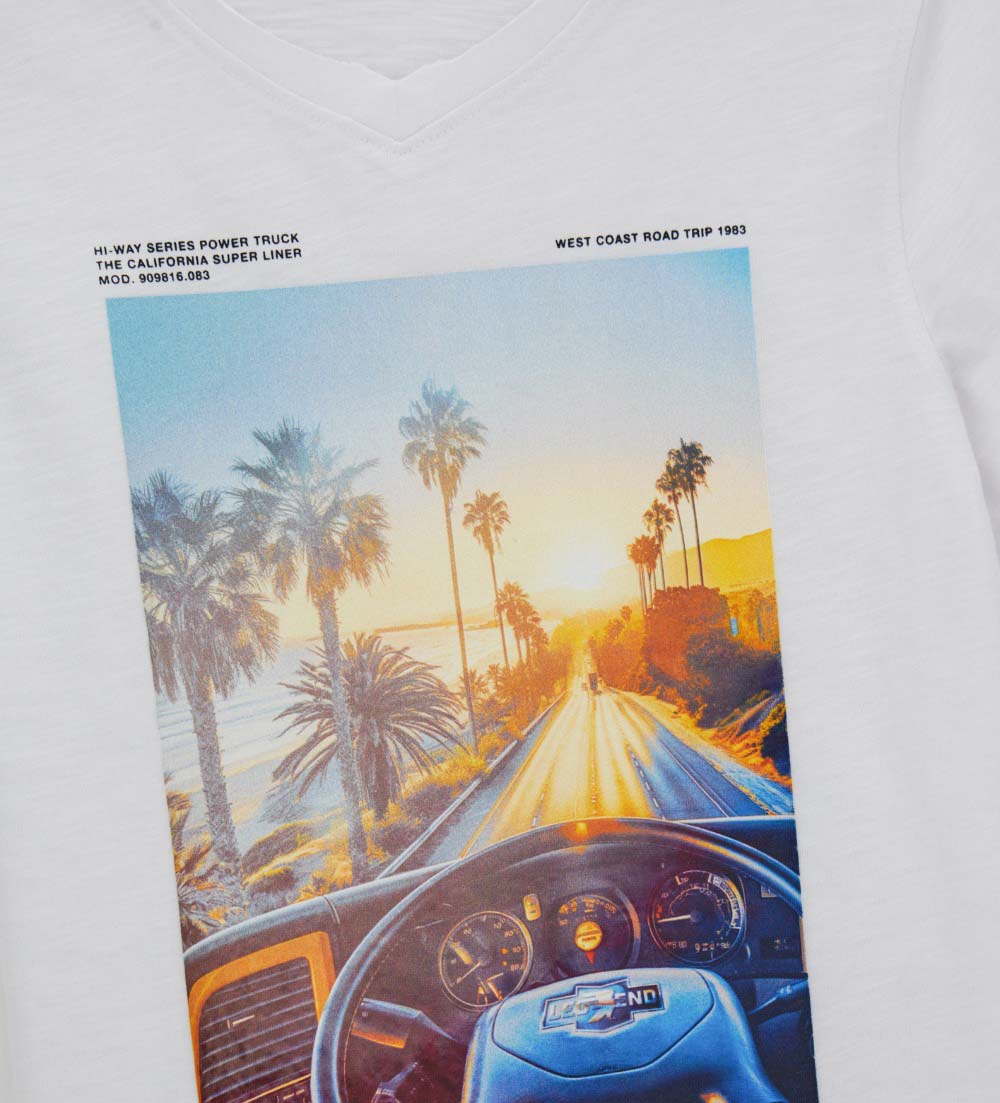 Denim Truker Teen Boy Raw Cut T-Shirt 1