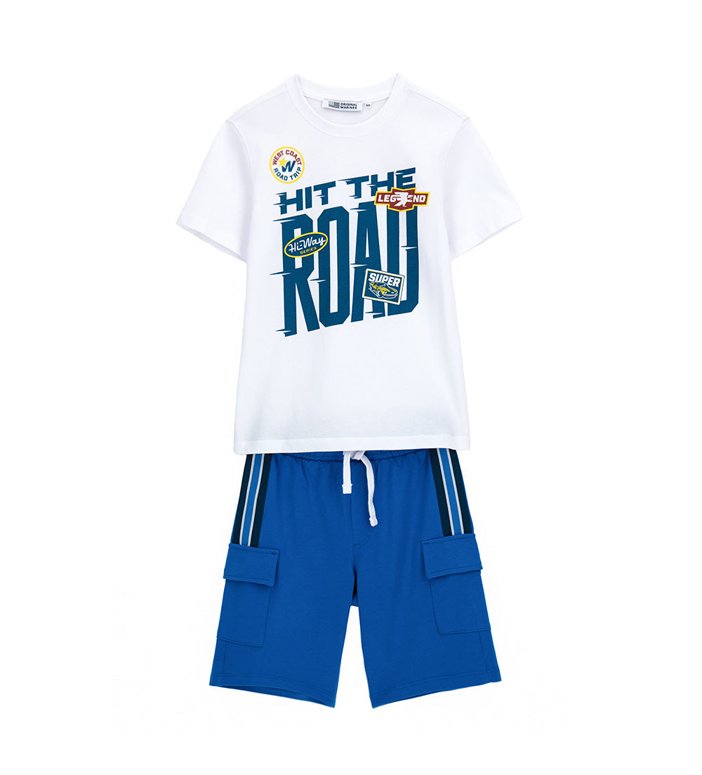 Denim Truker Teen Boy T-Shirt And Bermuda Shorts Set 2