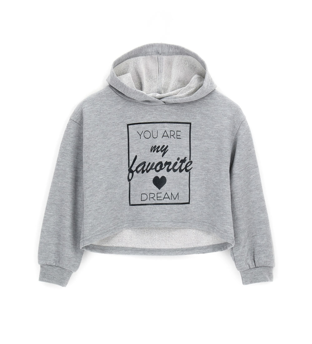 Black & White Teen Girl Crop Hoodie