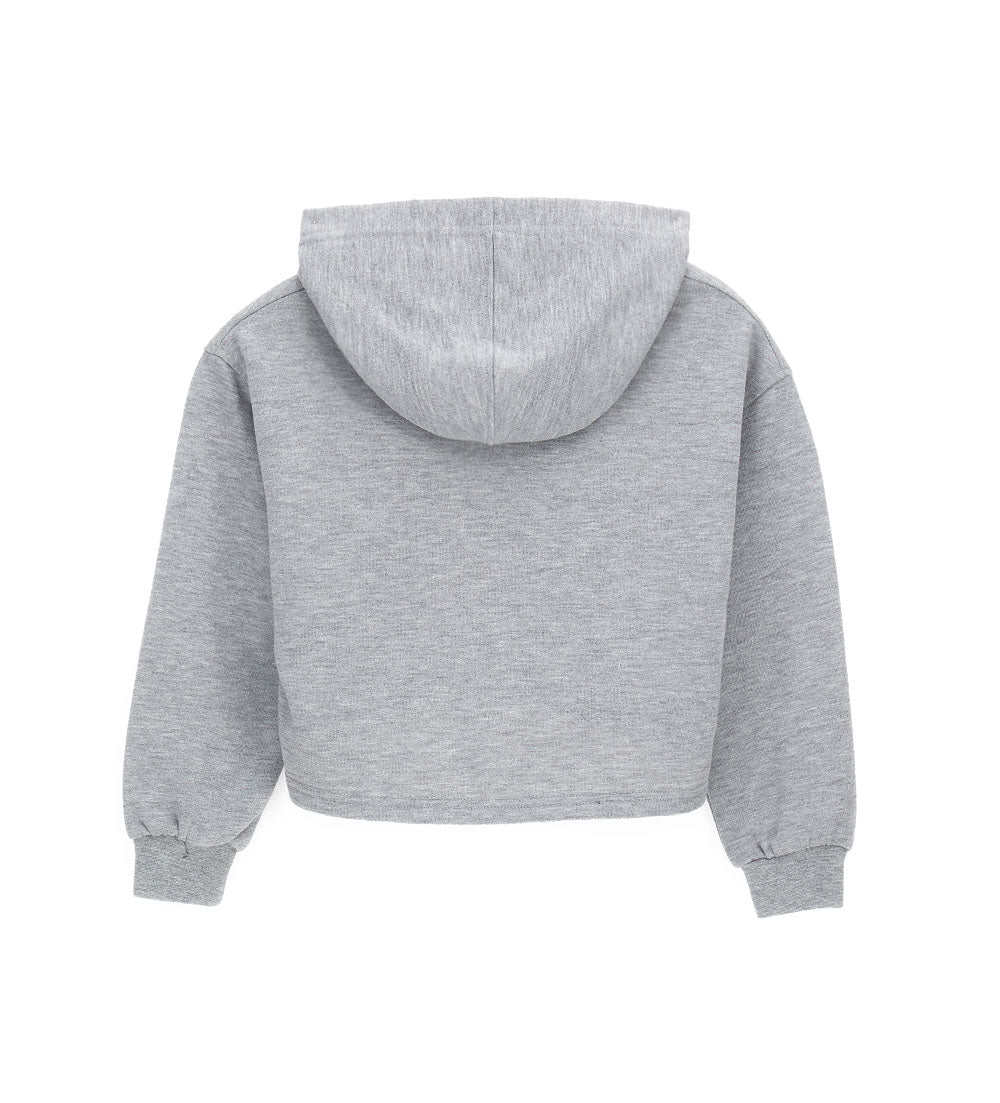 Black & White Teen Girl Crop Hoodie
