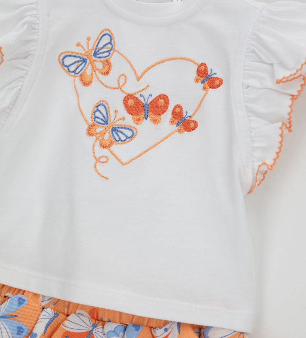 Tangerine New Born Girl T-Shirt And Pantyhose Set