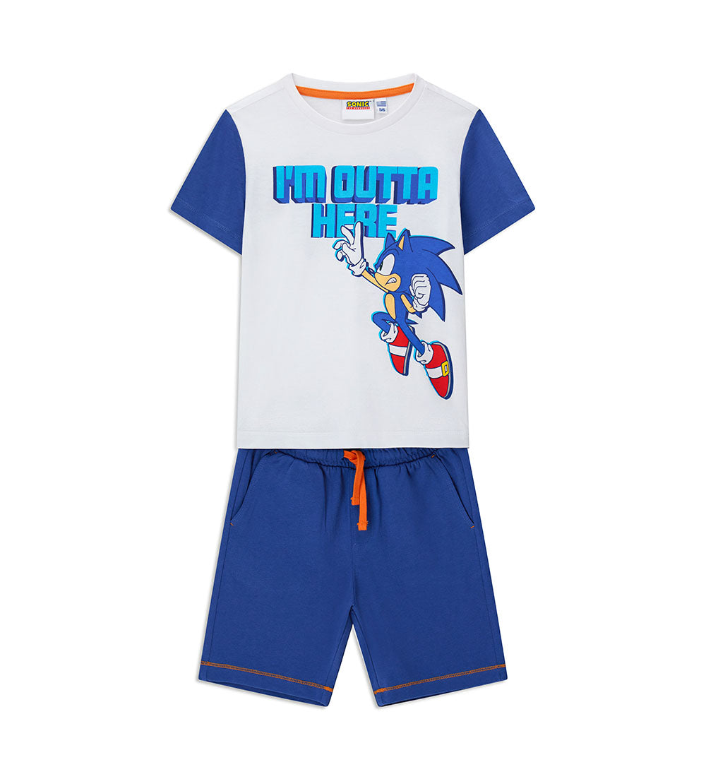 Beach College Boy Sonic T-Shirt And Bermdua Set